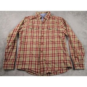 Marmot Shirt Mens Medium Brown Plaid Flannel Button Up Outdoor Pockets